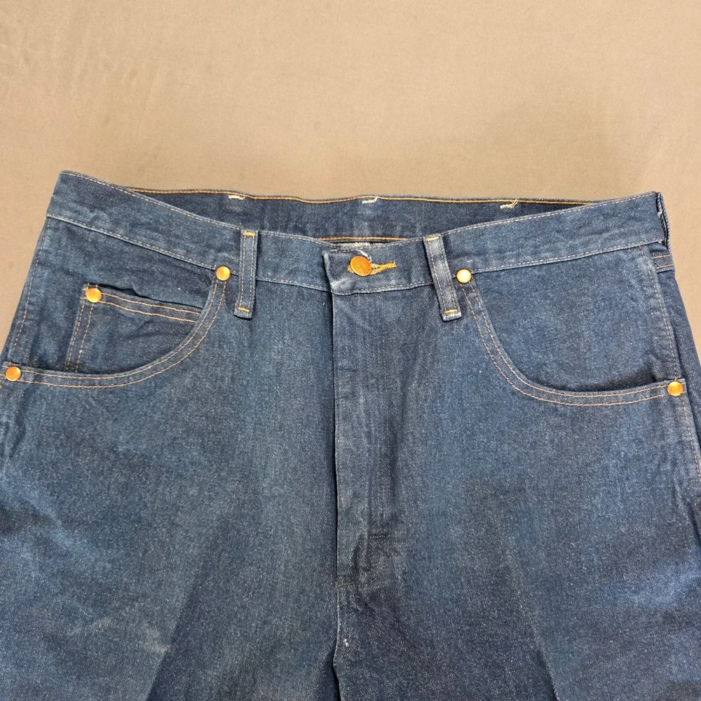 Wrangler Cowboy‎ Cut Rigid Indigo Denim Jeans Mens 35x36 13MWZPW Straight Leg